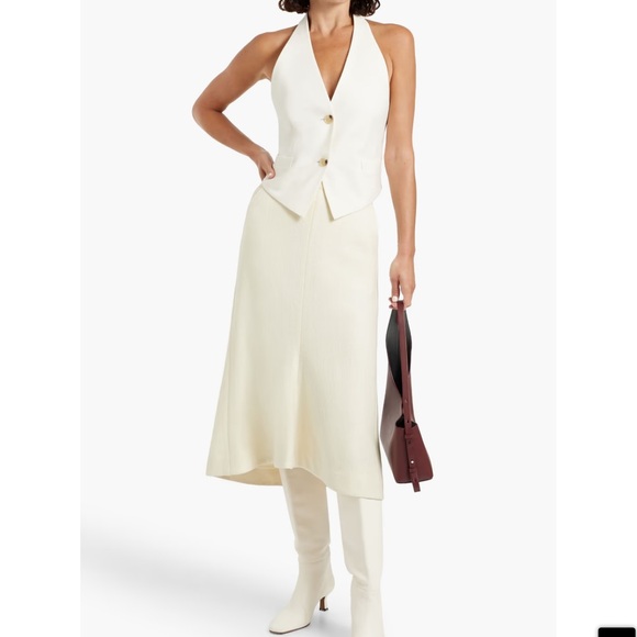 Tibi Dresses & Skirts - New Tibi Boiled Wool Sculpted Skirt size 4 off white ivory
